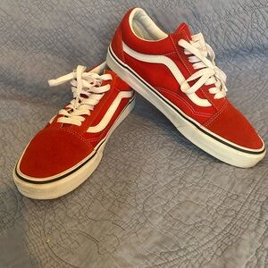 Vans Red and White Athletic Shoes